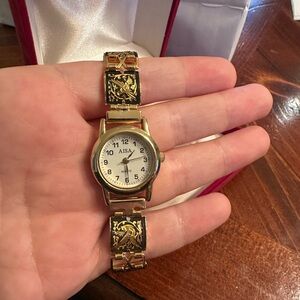 Gold AISA Watch with Black Accents